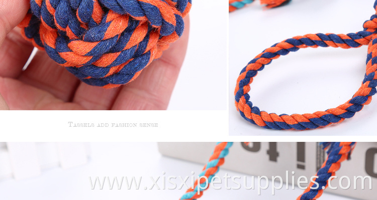 wholesale rope ball with handle for interactive toys for dog